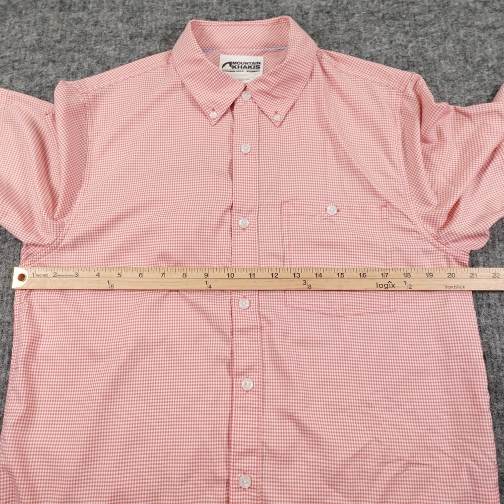 Mountain Khakis Shirt‎ Mens Medium Salmon Pink Passport EC Short Sleeve - Picture 9 of 11